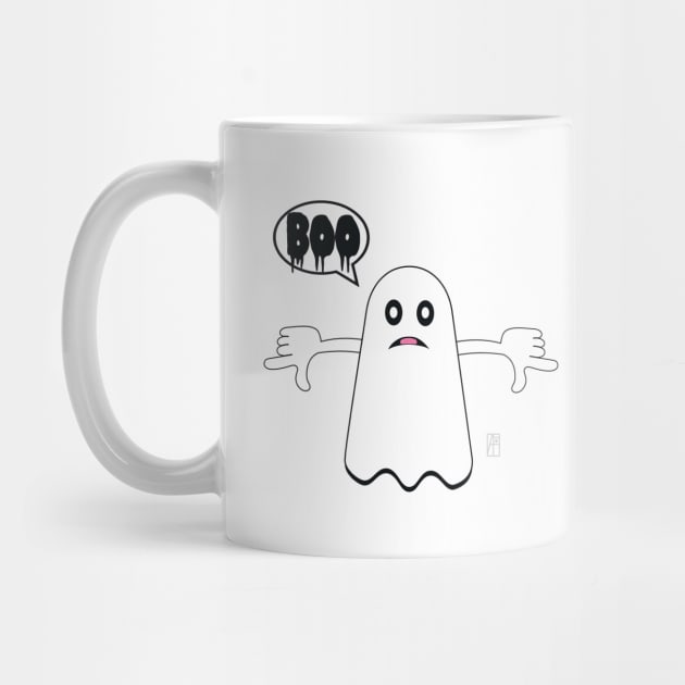 Unhappy​ Ghost​ Saying​ BOO! Ghost of Disapproval by ArtProjectShop